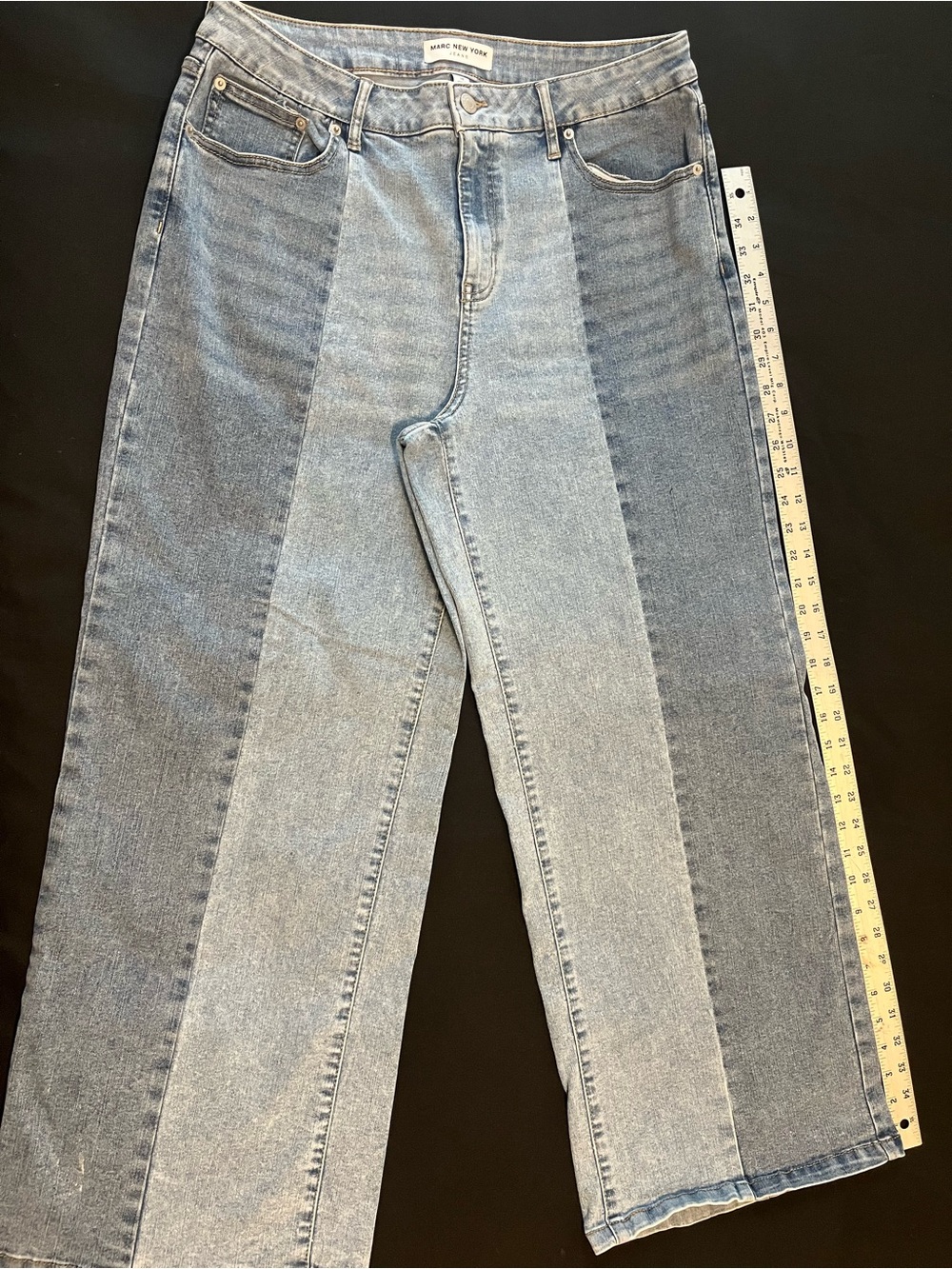 Marc New York Two-Tone Blue Wide-Leg Jeans